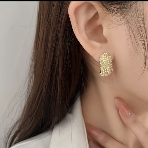 Elegant Temperament Style Imitation Pearl Ladies Casual Daily Earrings for women - Picture 4 of 4